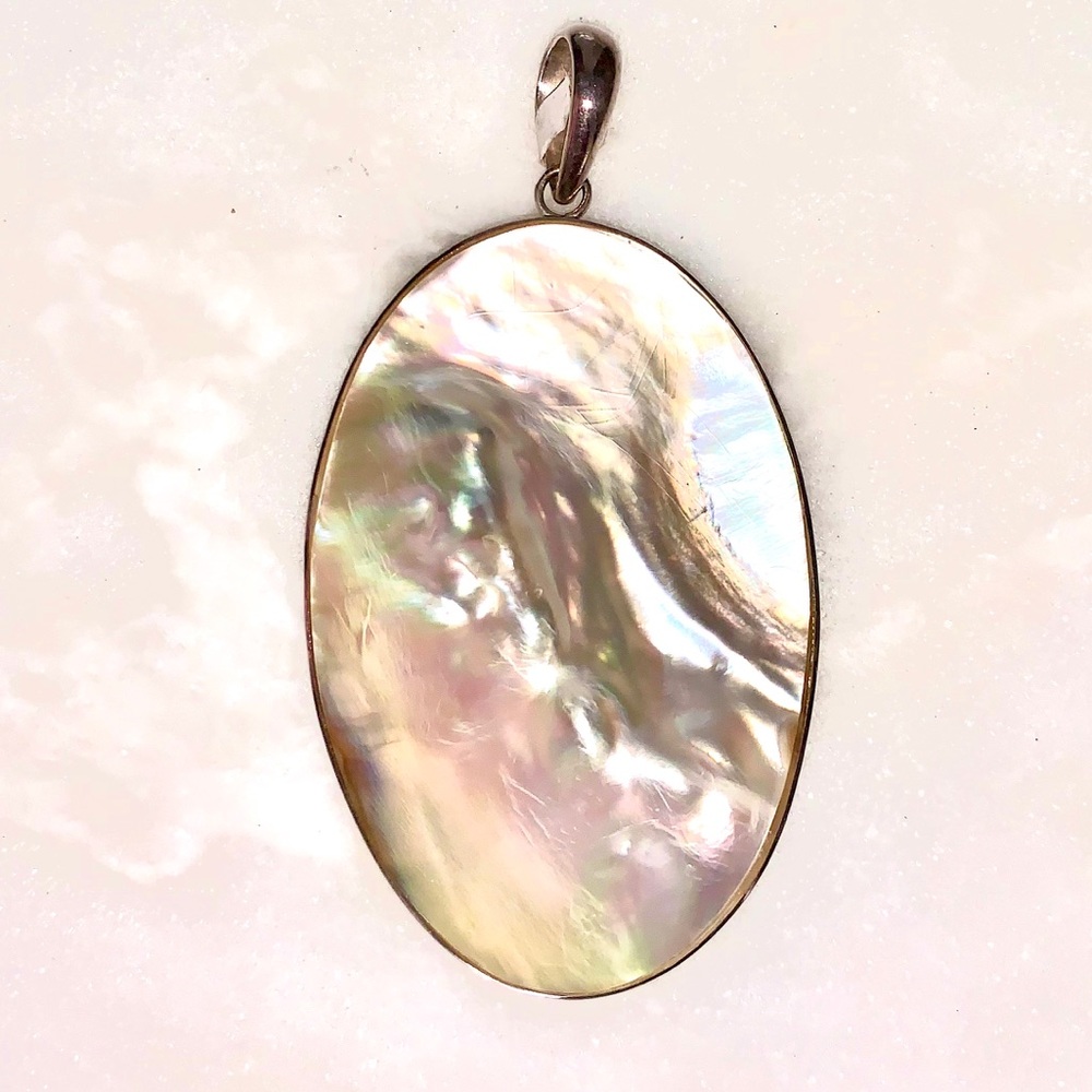Sterling silver and Mother of Pearl Large Pendant FINAL PRICE